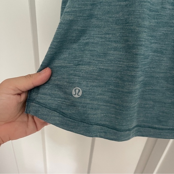 Lululemon Cardio Squad Tank II Heather Desert Teal Workout Sleeveless Muscle Top - Picture 4 of 5